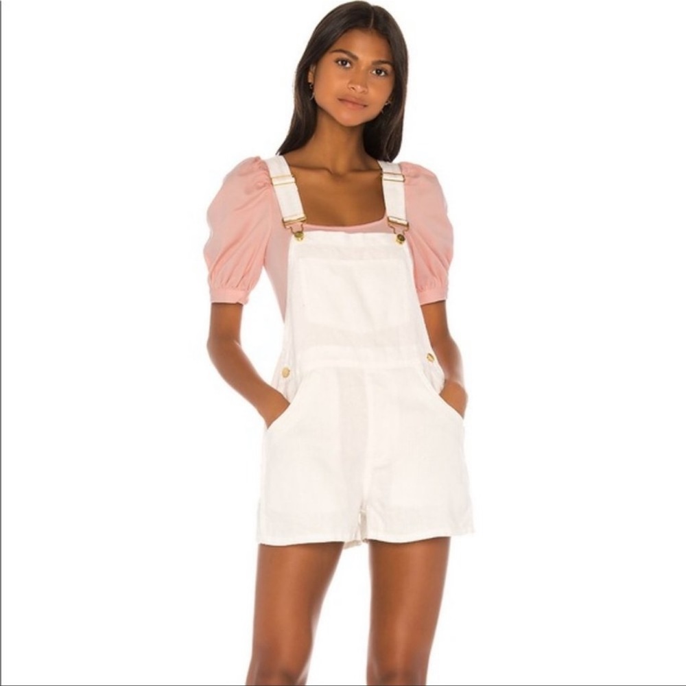 WeWoreWhat Linen Short Overalls
